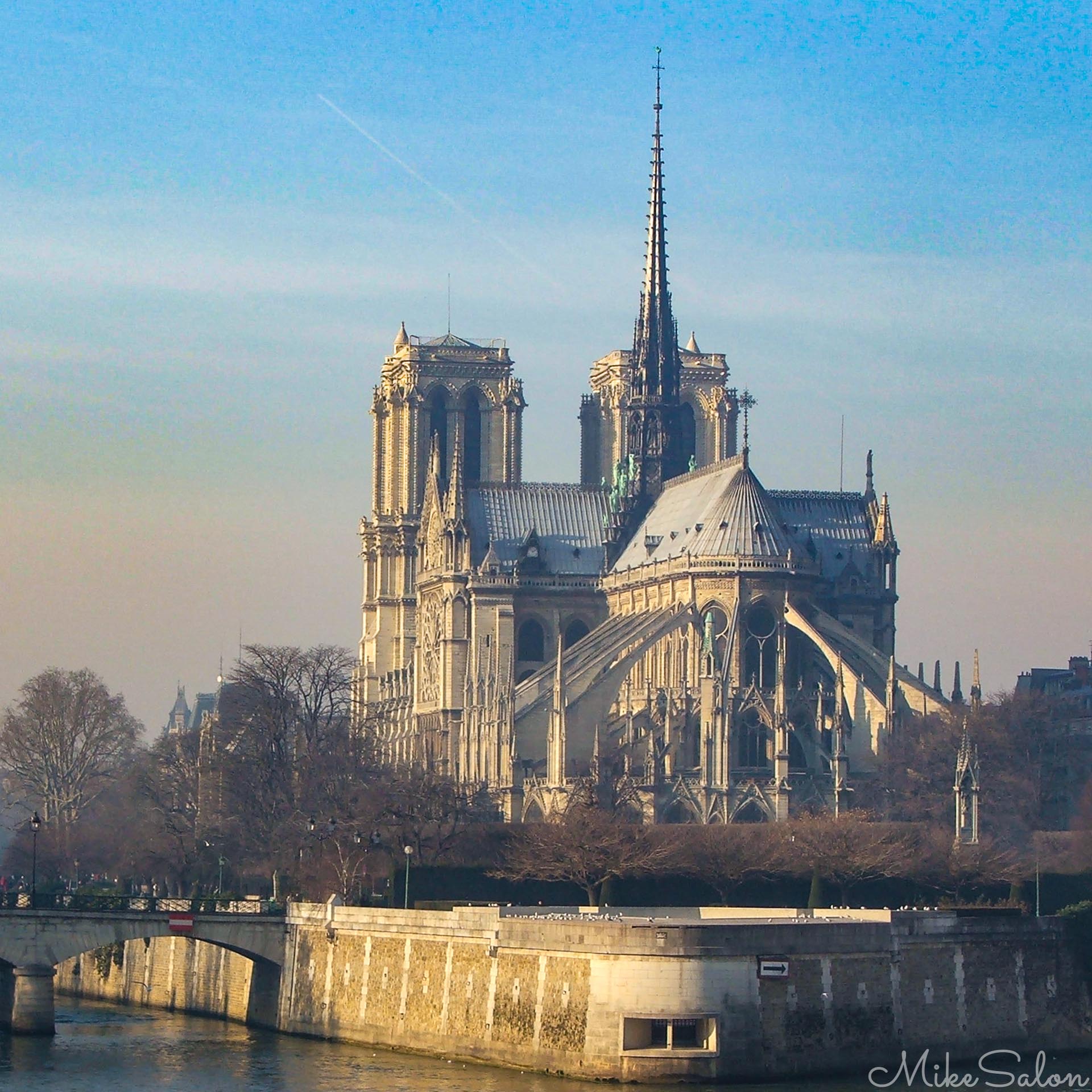 Notre Dame before the fire : Horrified by the fire of 2019, I resurrected this old image of mine, taken on Christmas Day 2007. (DSCF5040.jpg)<br>Camera: FinePix S5500