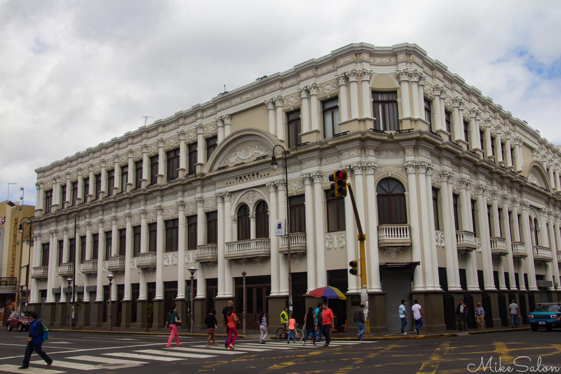 Tatro Melico Salazar of San Jose : A grey day cannot hide the grandeur of this 1928 beaux-arts style theatre named after a Costa Rican operatic tenor. (IMG_8126.jpg)<br>Camera: Canon EOS 60D