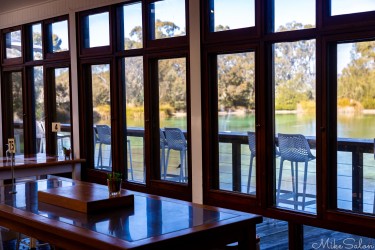 Scene from inside Maggie Beer`s Farm Shop and cafe, showing its delightful location. [4531]