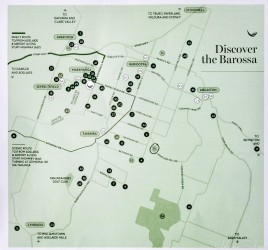 Map from The Louise showing the wineries and points of interest in the Barossa Valley. [4462]