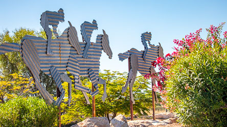 Birdsville Races, commissioned by Diamantina Shire Council celebrating the outback’s most famous annual event. These statues remind of of similar corrugated iron ones we have seen in Western Australia. [1066]
