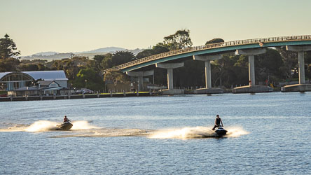 Annoyingly, jet skis are permitted on the Murray River upstream of the barrages. [1979]