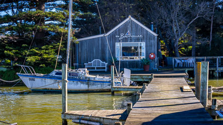 Some old wooden boats populate the Birks Harbour marina. [1499]