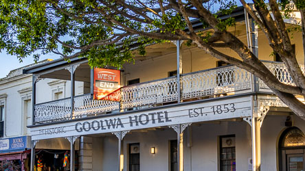 We had dinner here on a Friday night, and it was raging, totally packed with a rowdy crowd. The Swans were playing Port Adelaide on the big screens. [1446]