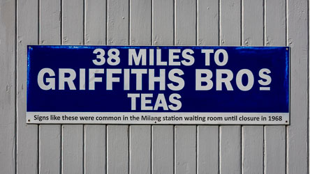 This sign is evocative of my own youth, when from Sydney trains, these signs were frequent. [2191]