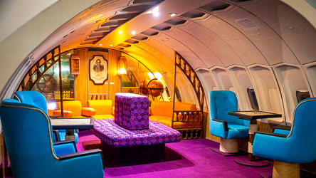 A replica of the First Class Lounge which Qantas used to have upstairs in its early Jumbo Jets. [0973]
