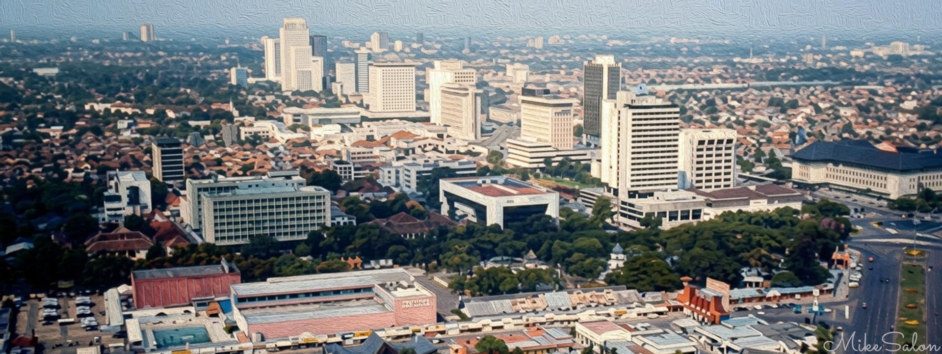From a high vantage point, Jakarta