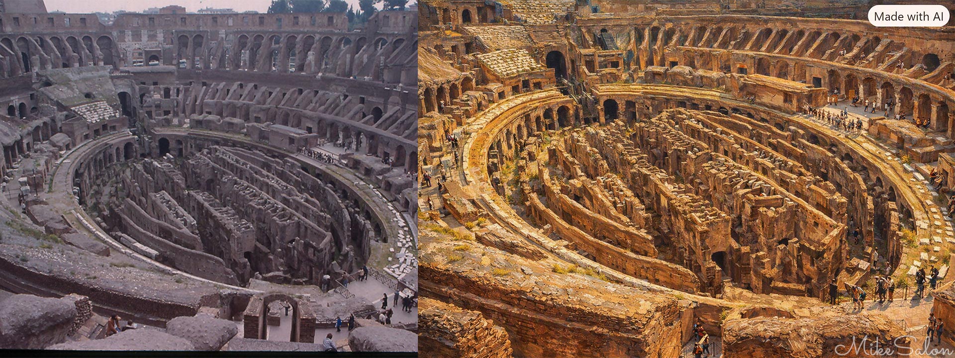 AI has enhanced the original image, but also, without such a request, changed detail and composition slightly. AI has enhanced the original image, but also, without such a request, changed detail and composition slightly.
