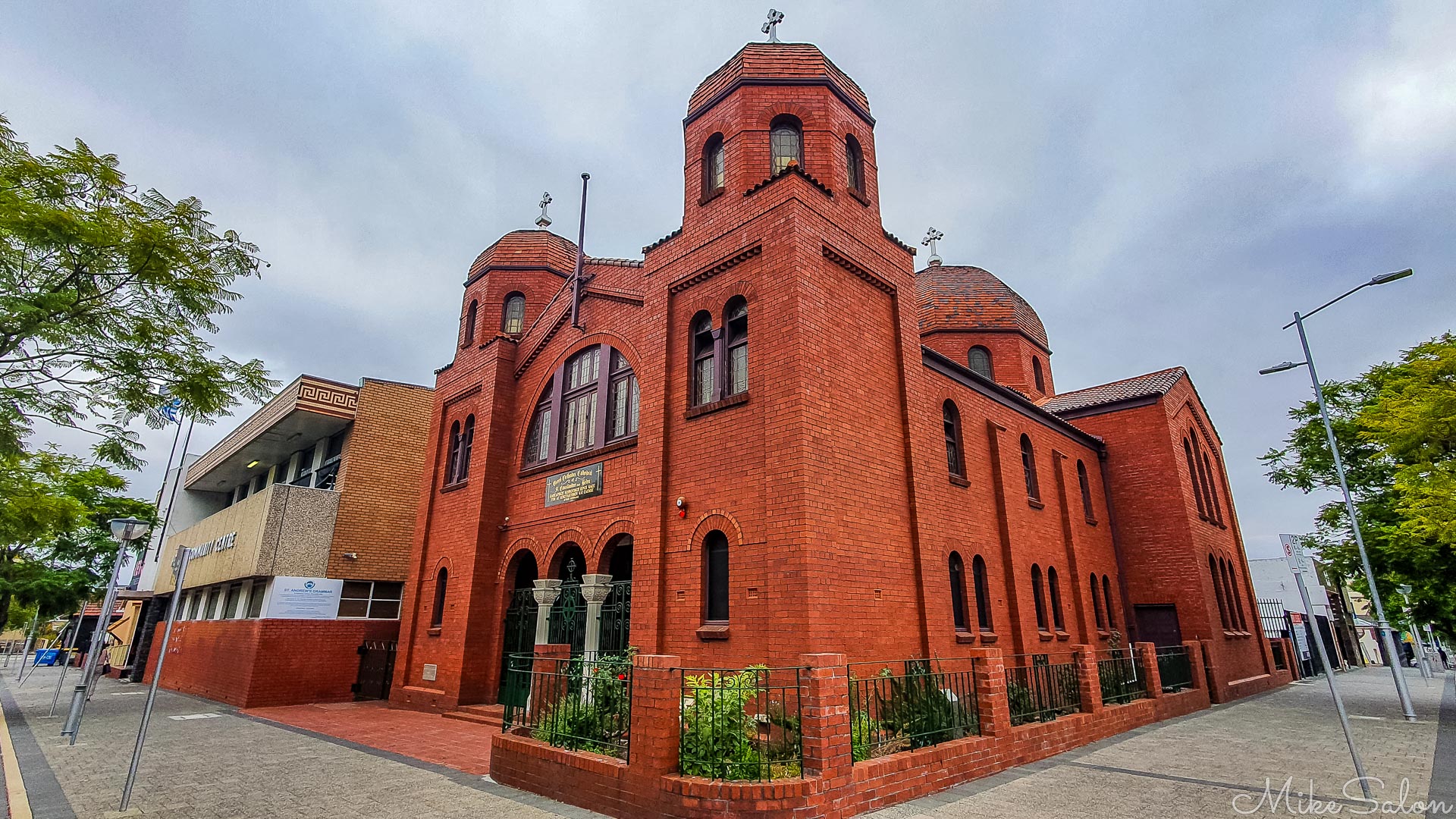 While wandering through Northbridge, the striking warm brickwork and twin-domed towers of the Cathedral of Saints Constantine and Helene caught my eye. Built in 1936 by Perth While wandering through Northbridge, the striking warm brickwork and twin-domed towers of the Cathedral of Saints Constantine and Helene caught my eye. Built in 1936 by Perth